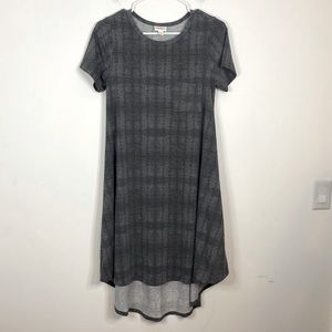LULAROE Dark Grey Micro Polka Dot Print Carly Dress